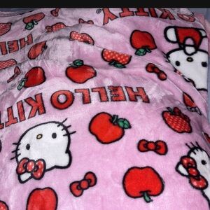 Hello Kitty Pink and Red Blanket with Cute Cat Designs